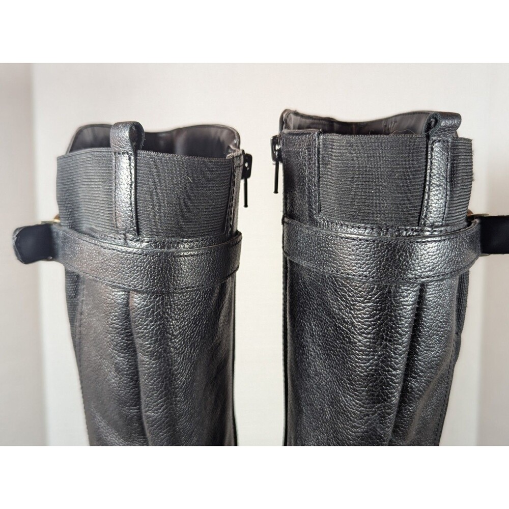 Women's Black Leather Riding Boots - Picture 12 of 16